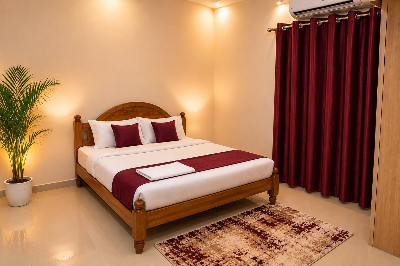 Bedroom with attached bathroom