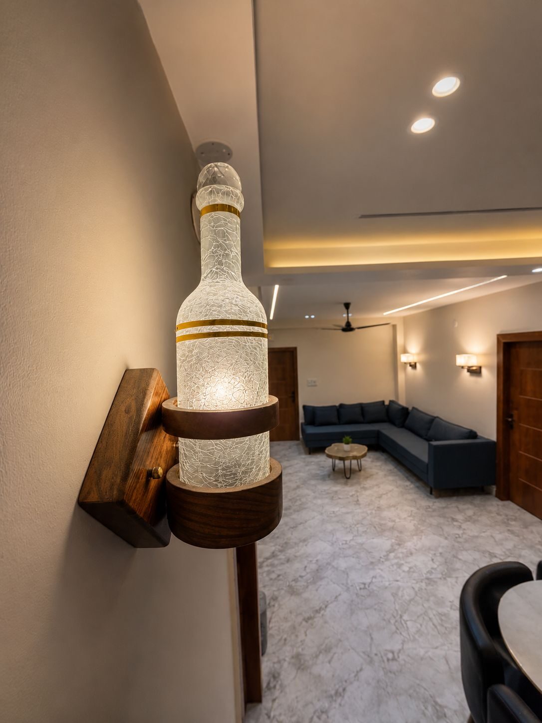 Living room with comfortable sofa at Ibiza Homestay Guwahati